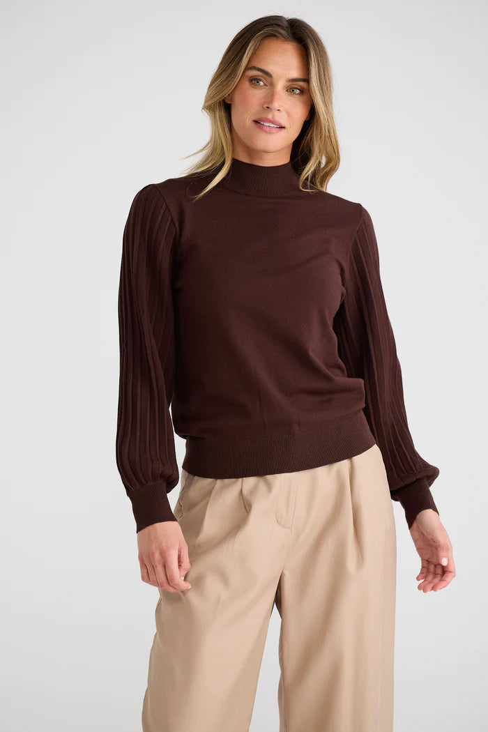 Briony knit top - Chocolate