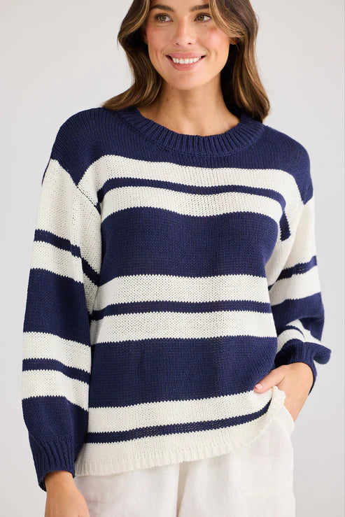 Sandwood Knit- Navy Stripe