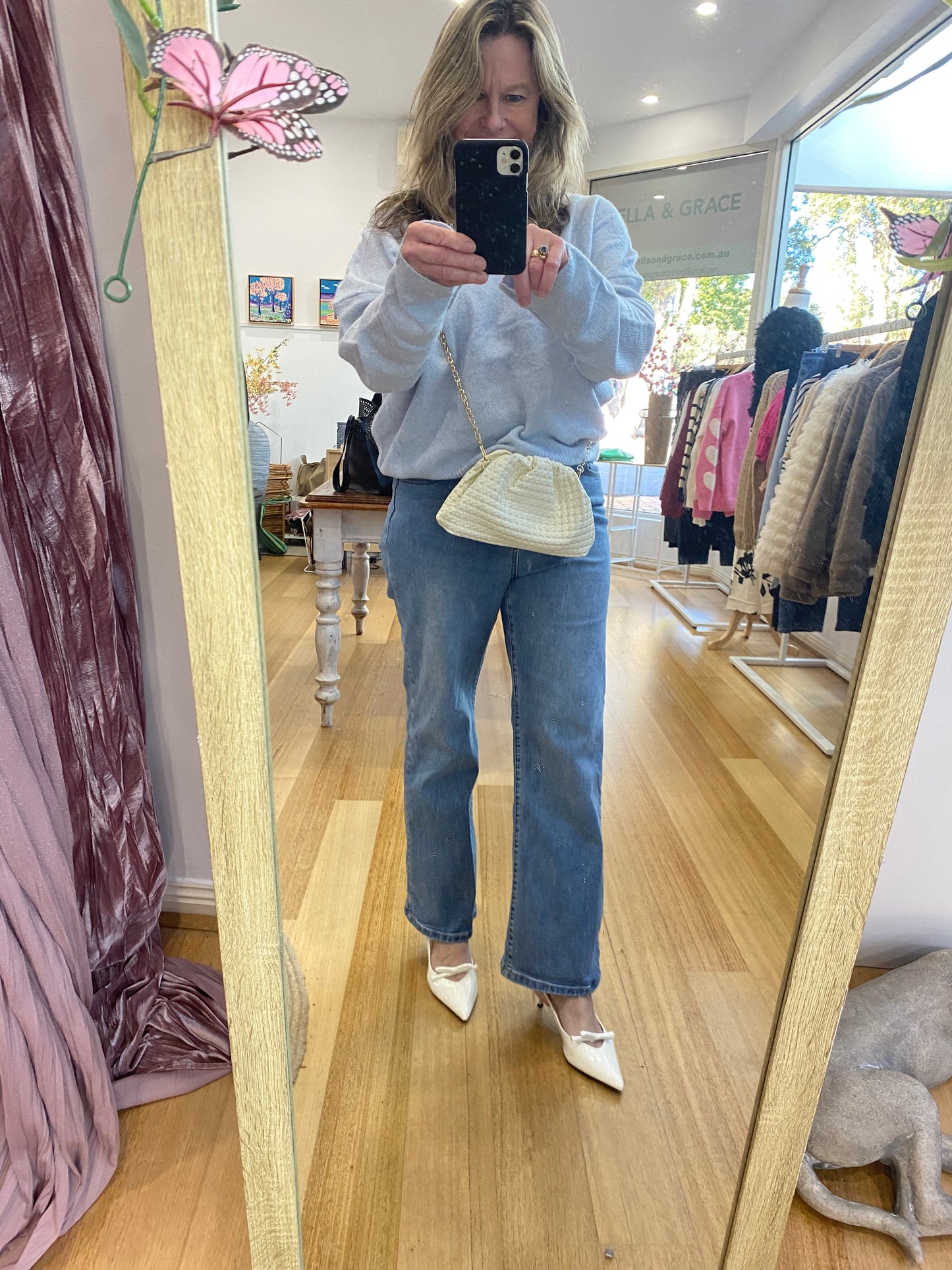 Cross Body Bag- Cream