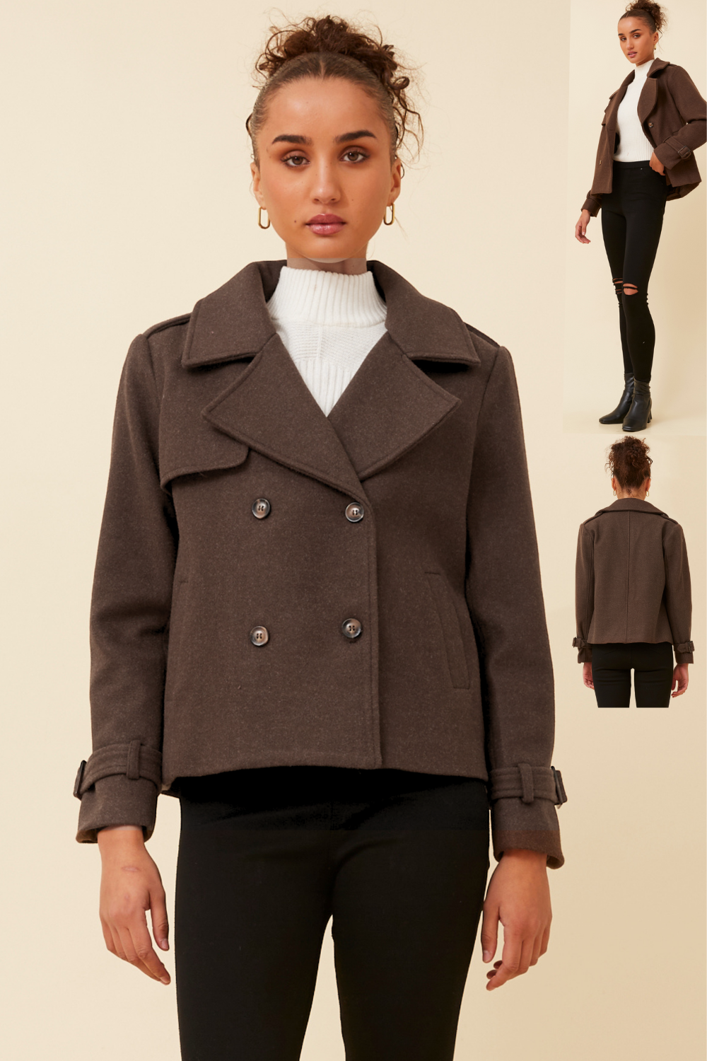 Pea coat - chocolate