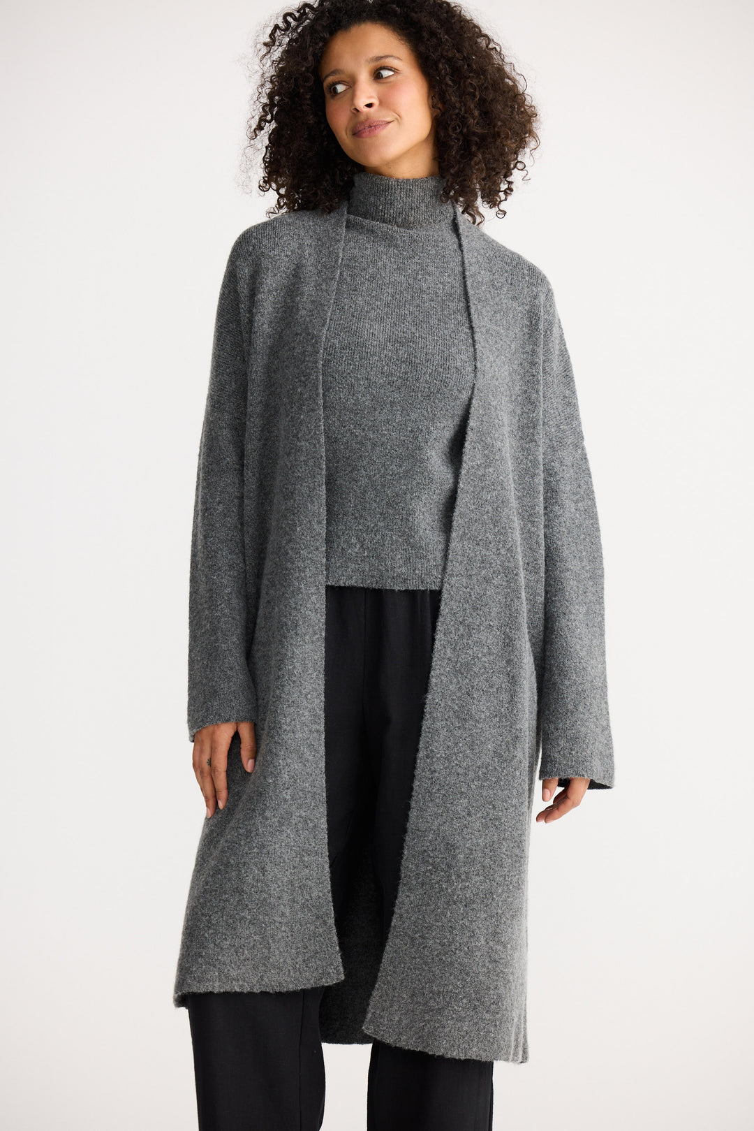 Lucerne knit cardigan in charcoal