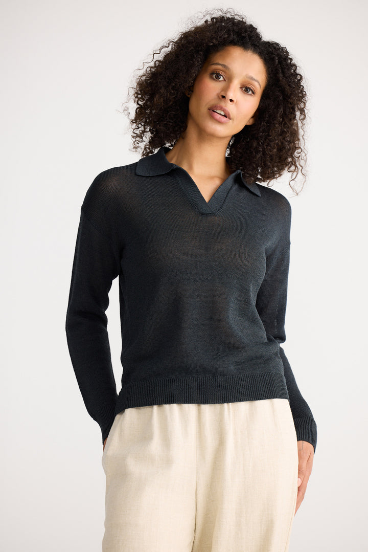 Tierra Knit Top - Charcoal