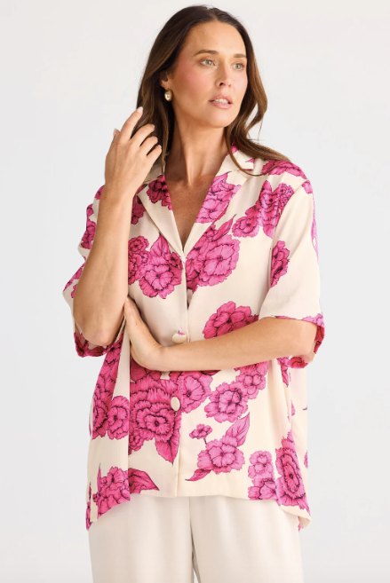 Dana Shirt - Fuchsia bloom
