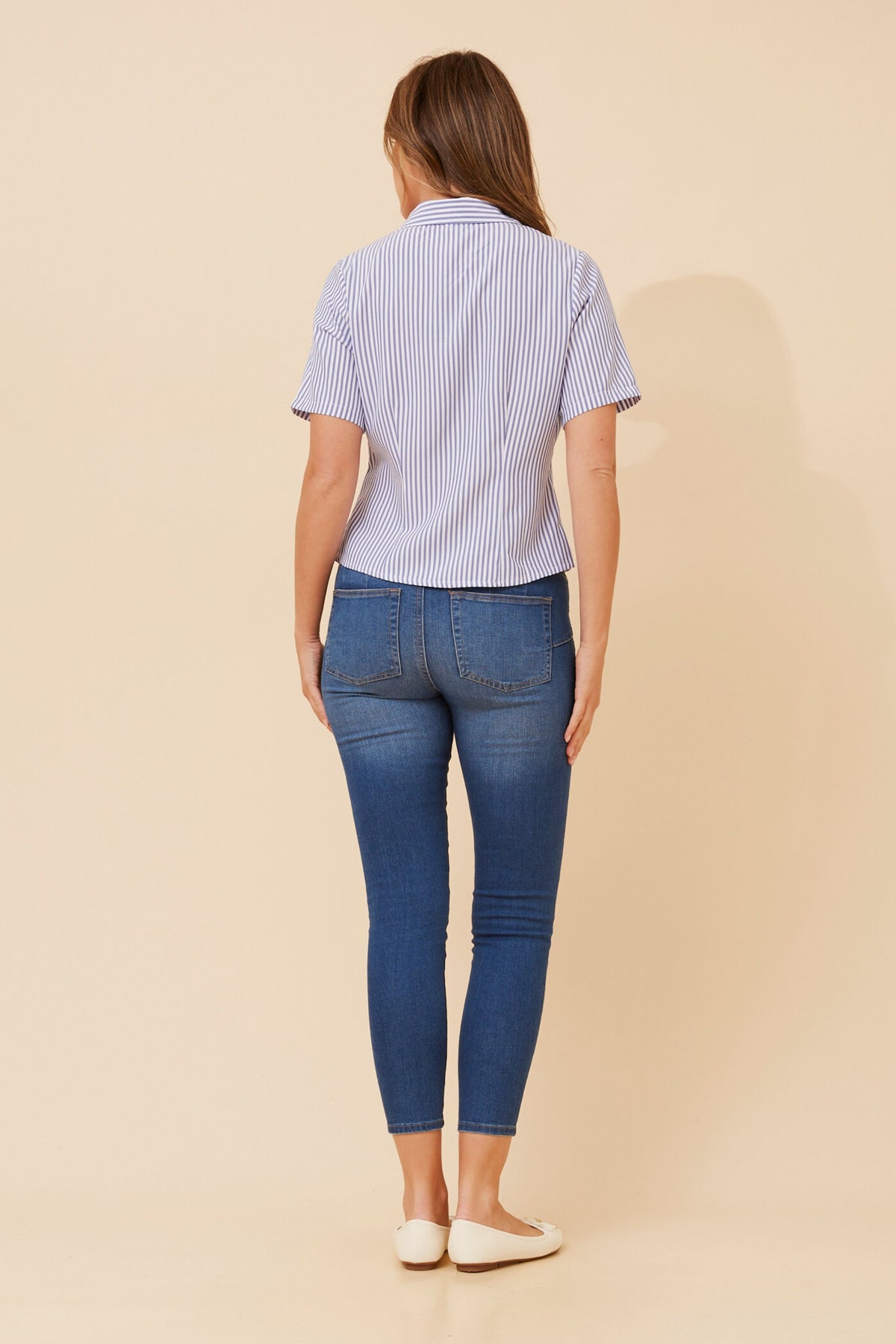 Pintuck striped shirt