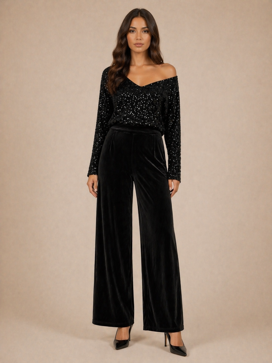 Sequence scoop neck top - black