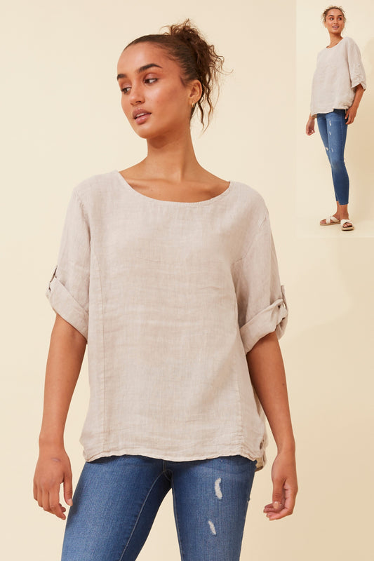 Amanda linen top - beige