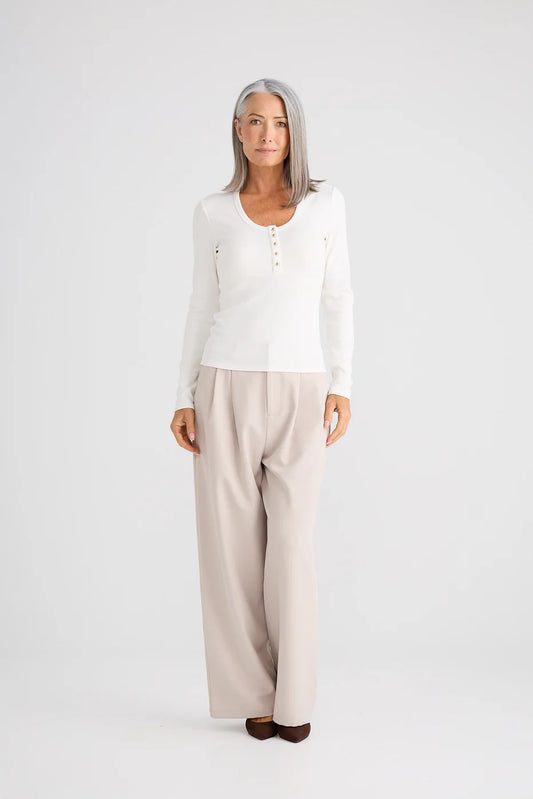Zaya long sleeve top - ivory