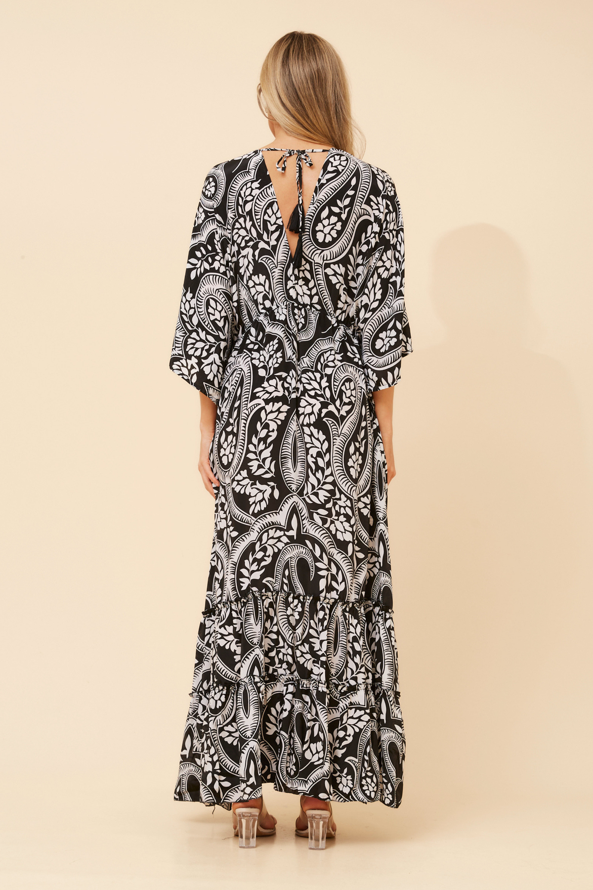 Paisley maxi dress - black and white