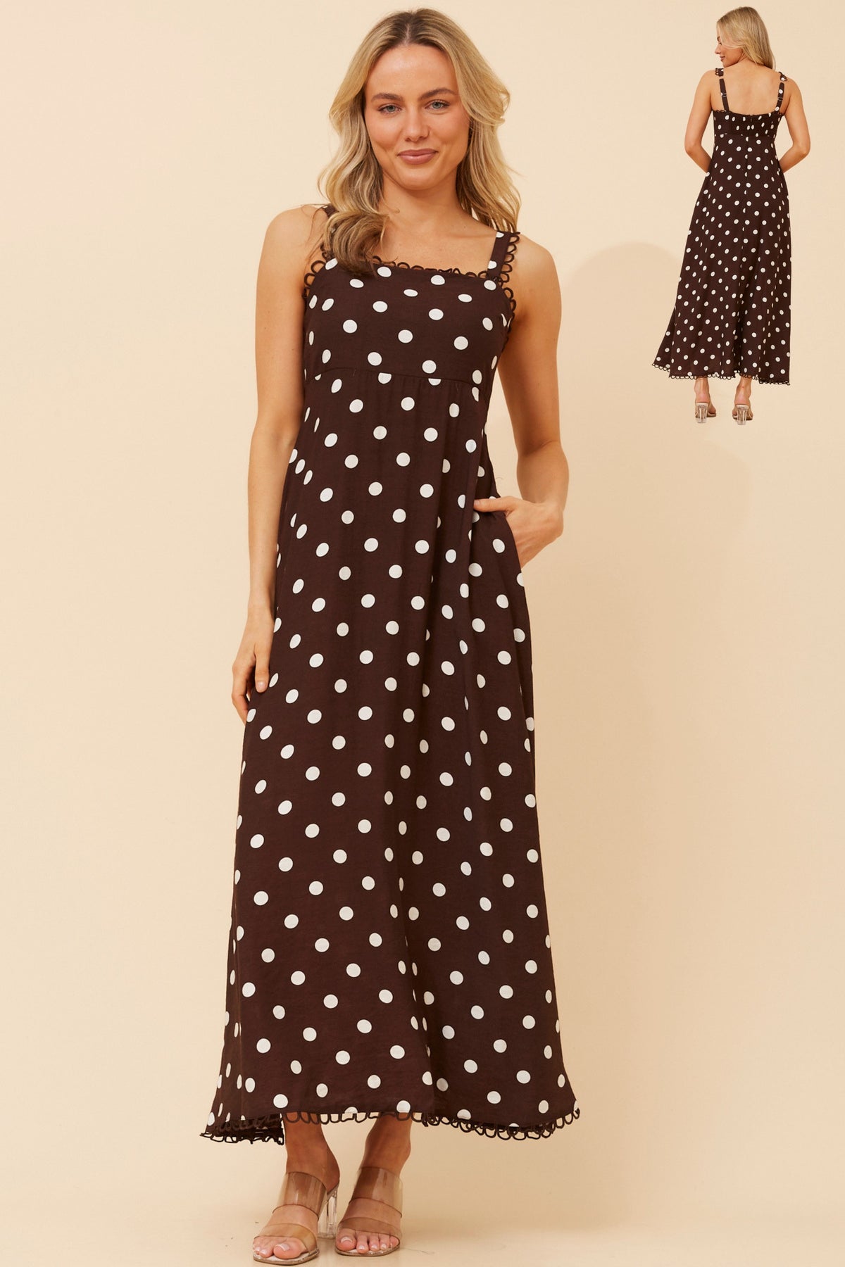 Polka dot dress - Chocolate