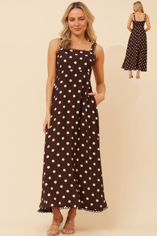 Polka dot dress - Chocolate