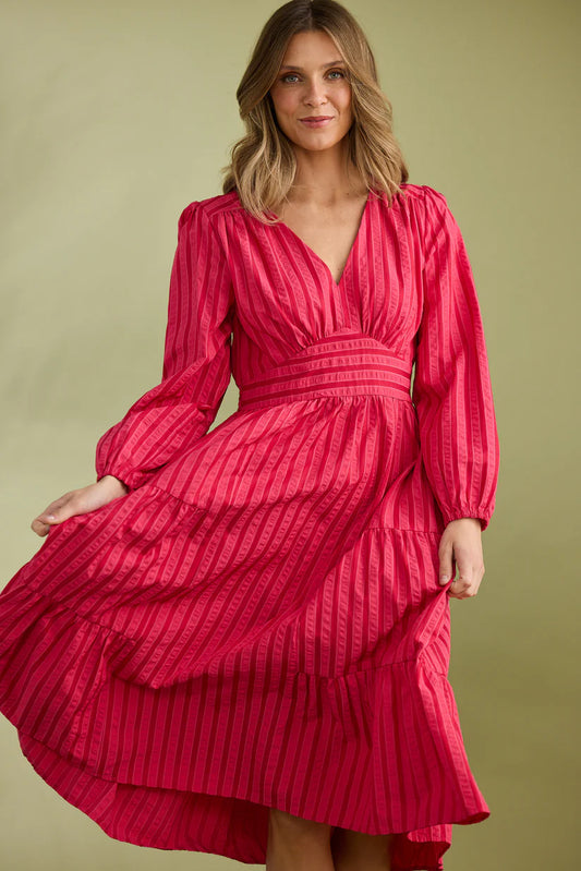 Cove dress - Hibiscus stripe