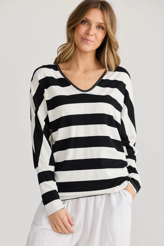 Shrug top - black stripe