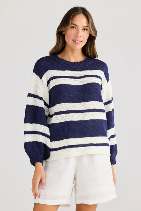 Sandwood Knit- Navy Stripe