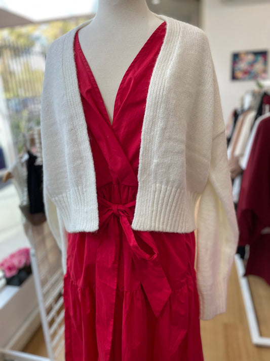 Chloe open front cropped cardigan - Vanilla
