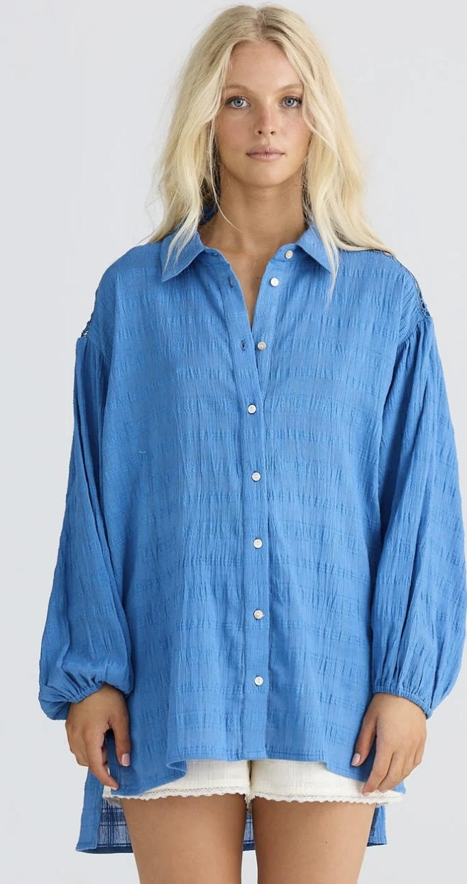 Leilani Long Sleeve Shirt - Blue Haze