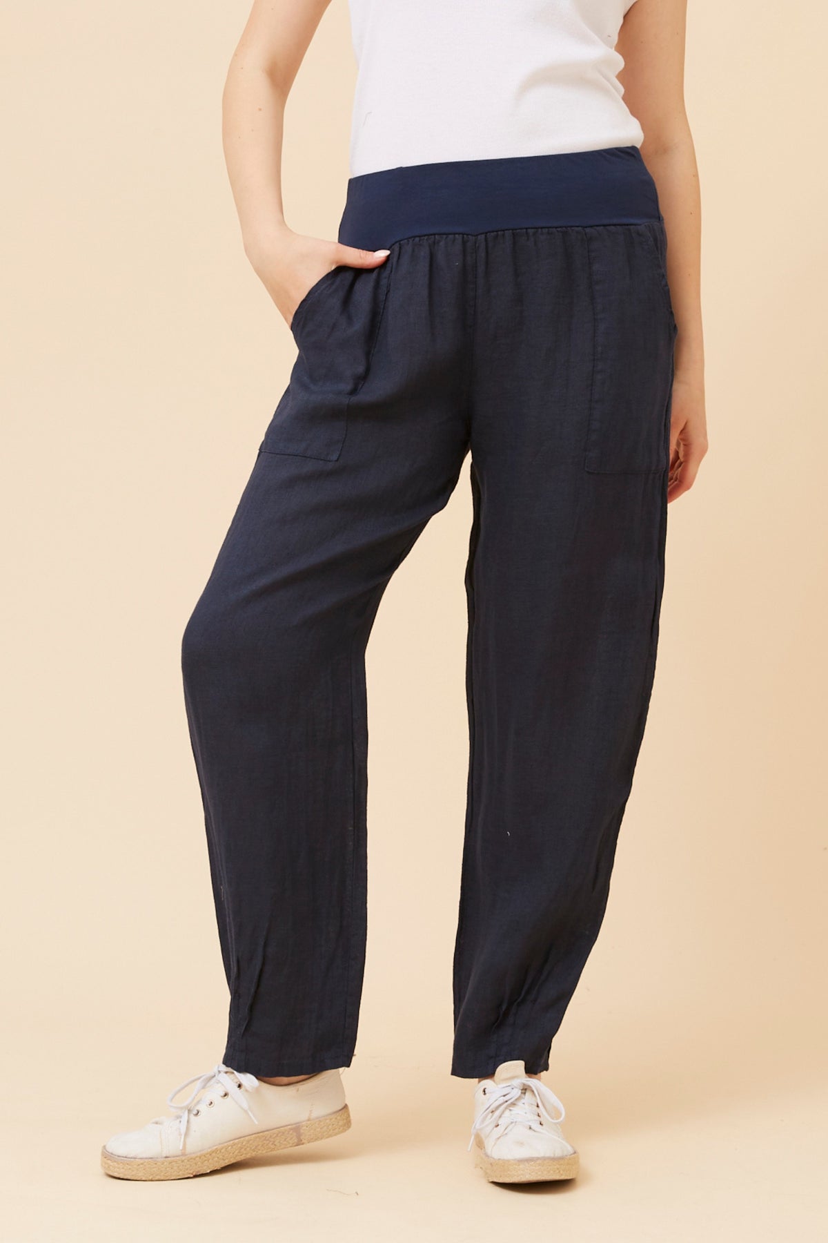 Linen pants - navy