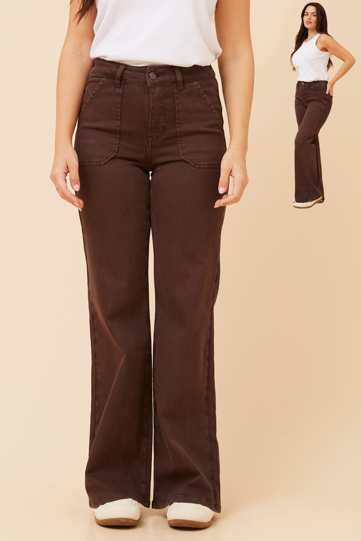 Boot cut jeans - brown