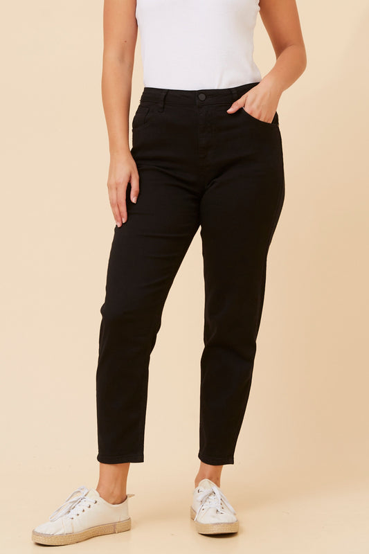 Bella ankle length jeans - black