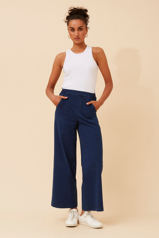 Easy wide-leg jeans - Indigo