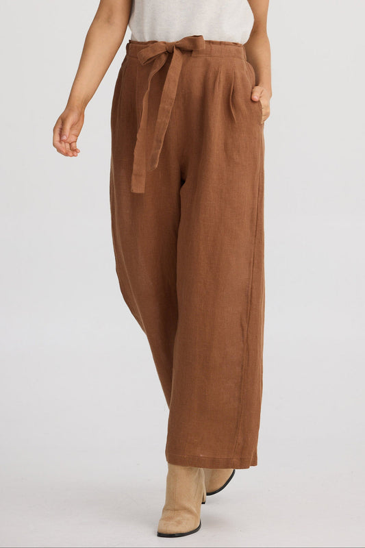 Sardinia Pant - Cocoa Linen