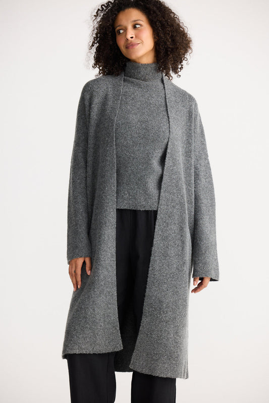 Lucerne knit cardigan in charcoal
