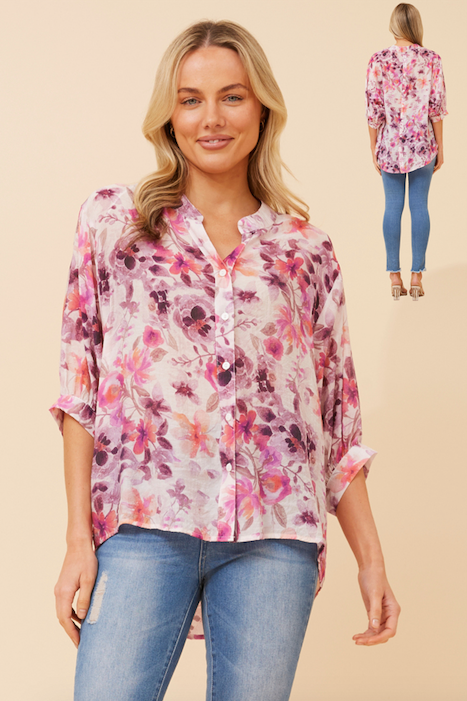 Penny shirt - pink floral