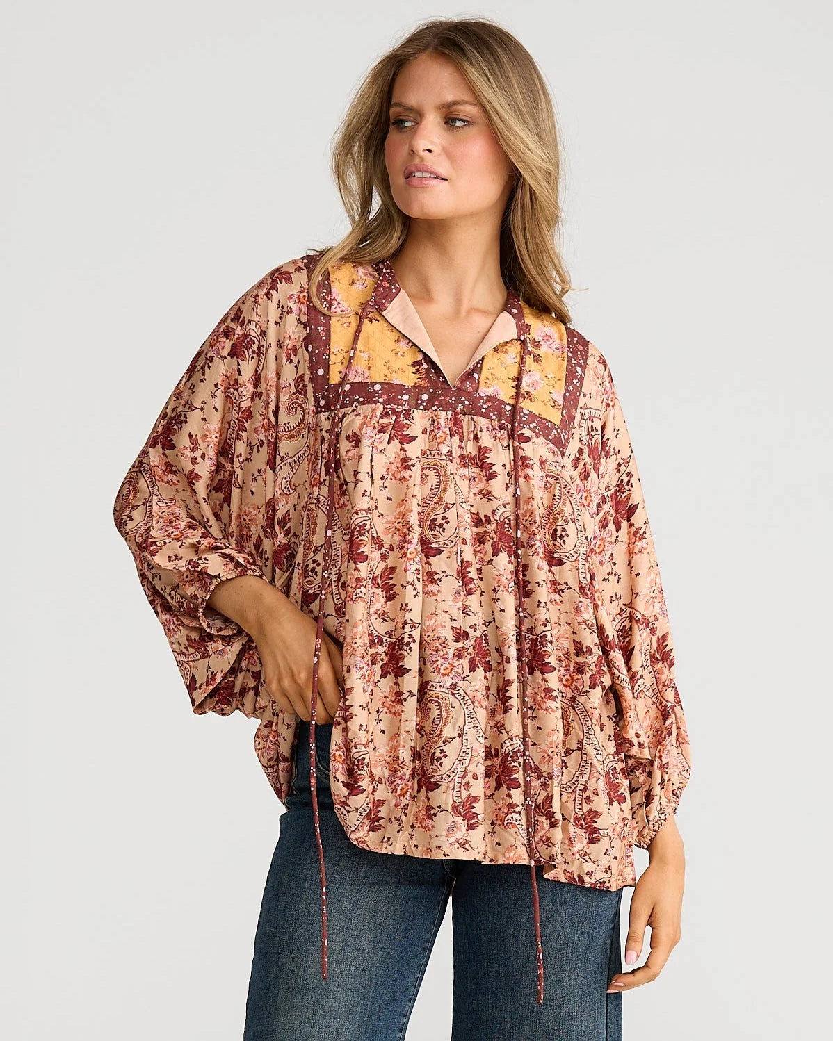 Isla top - Beige Wildflower