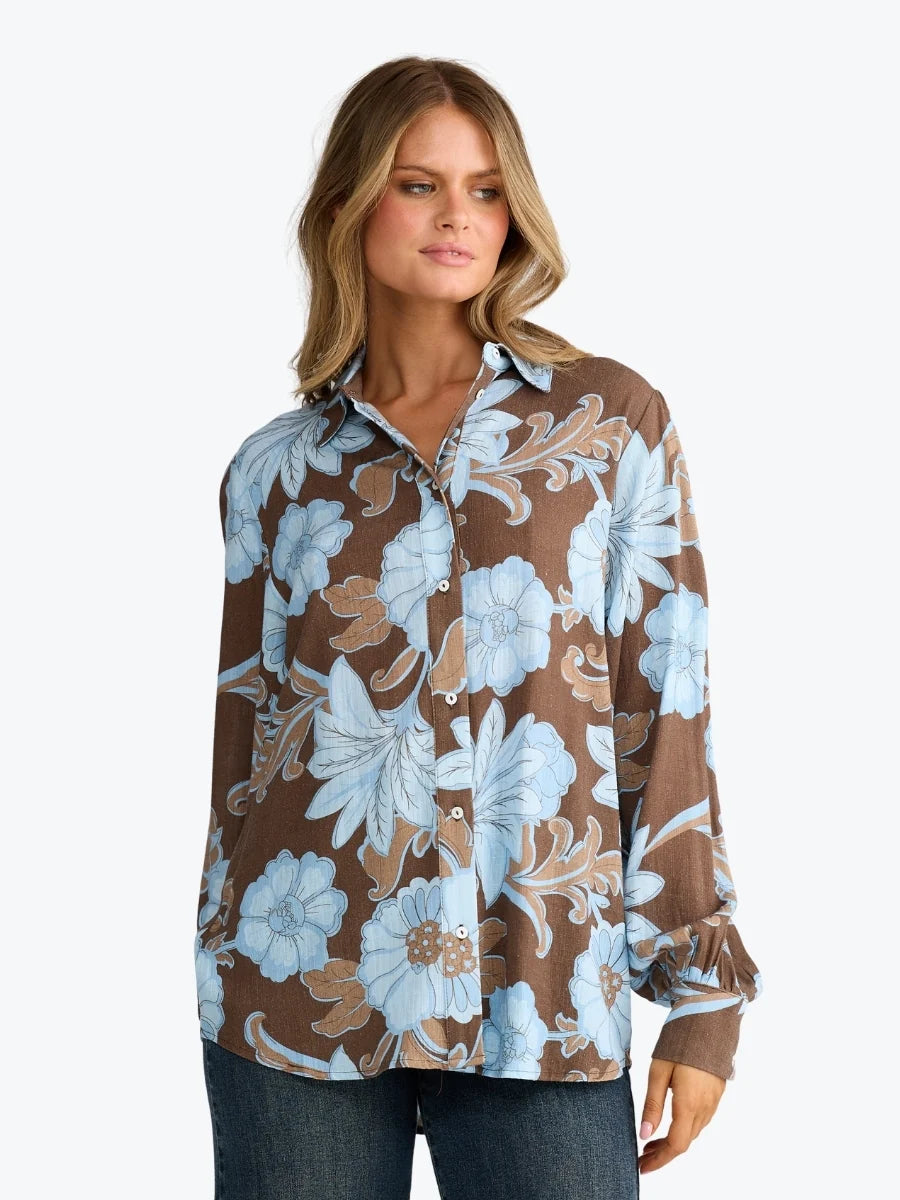 flower child shirt - chocolate ibiza